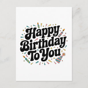 Retro-Konfetti-Geburtstag Feiertagspostkarte