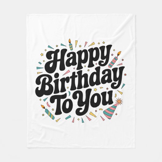 Retro-Konfetti-Geburtstag Fleecedecke (Vorderseite)