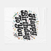 Retro-Konfetti-Geburtstag Fleecedecke (Vorderseite (Horizontal))