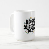 Retro-Konfetti-Geburtstag Kaffeetasse (Vorderseite Links)