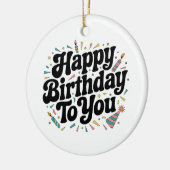 Retro-Konfetti-Geburtstag Keramik Ornament (Links)