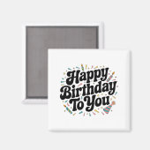 Retro-Konfetti-Geburtstag Magnet (Vorderseite/Rückseite)