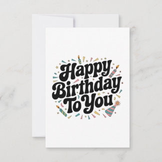 Retro-Konfetti-Geburtstag Mitteilungskarte