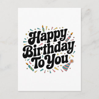 Retro-Konfetti-Geburtstag Postkarte