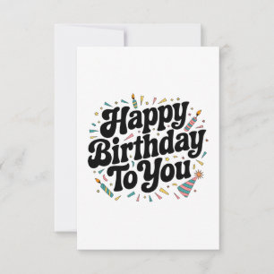Retro-Konfetti-Geburtstag RSVP Karte