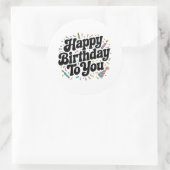 Retro-Konfetti-Geburtstag Runder Aufkleber (Tasche)