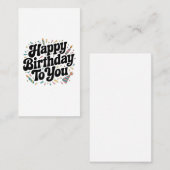 Retro-Konfetti-Geburtstag Visitenkarte (Vorne/Hinten)