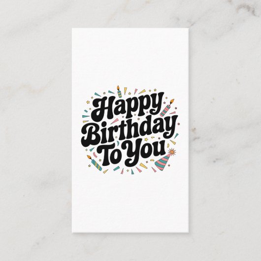Retro-Konfetti-Geburtstag Visitenkarte (Vorderseite)