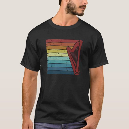 Retro Konghou Pedal Harp Harpist Harp Player T-Shirt (Vorderseite)
