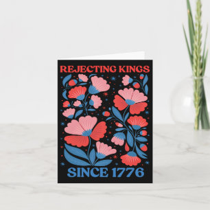 Retro-Könige ablehnen seit 1776 Boho-Blumen Frauen Karte