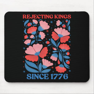 Retro-Könige ablehnen seit 1776 Boho-Blumen Frauen Mousepad