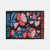 Retro-Könige-Ablehnung seit 1776 Boho-Blumen Fraue Fleecedecke (Vorderseite (Horizontal))