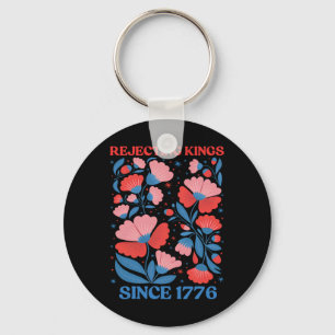 Retro-Königsverweigerer seit 1776 Boho-Blumen Frau Schlüsselanhänger