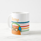 Retro-Kopfhörer Katzenname Kaffeetasse (Vorderseite Links)