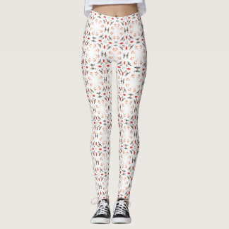 Retro Korallen-Pfirsich-Geometrisches Muster Leggings