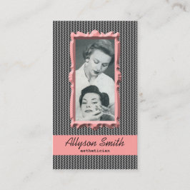 Retro korallenrote visitenkarte