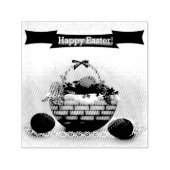 Retro. Korb mit Ostereiern Permastempel (Design)