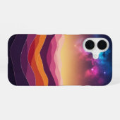 Retro-Kosmische Hügel iPhone 16 Hülle (Rückseite (Horizontal))