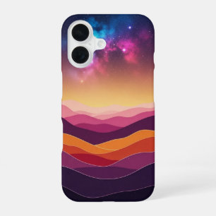 Retro-Kosmische Hügel iPhone 16 Hülle