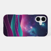 Retro-Kosmische Hügel iPhone 16 Hülle (Rückseite (Horizontal))