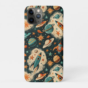 Retro Kosmische Raketen-Comic Teal Gold-Sternenexp Case-Mate iPhone Hülle