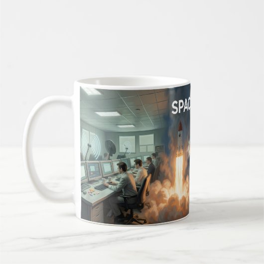 Retro Kosmische Reise jenseits des Sternenbechers Kaffeetasse (Links)