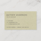 RETRO KRAFT BEIGE YELLOW VINTAGE WELTKARTE VISITENKARTE (Rückseite)