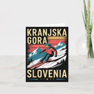 Retro Kranjska Gora Slovenien Ski Resort, Fun Alpi Karte