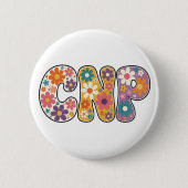 Retro Krankenpfleger-Praktikerin Button (Vorderseite)