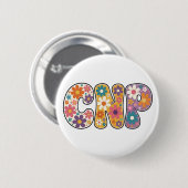 Retro Krankenpfleger-Praktikerin Button (Vorne & Hinten)