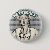 Retro-Krankenschwester Button (Vorderseite)