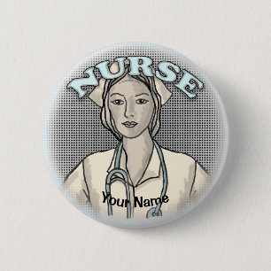 Retro-Krankenschwester Button