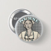 Retro-Krankenschwester Button (Vorne & Hinten)