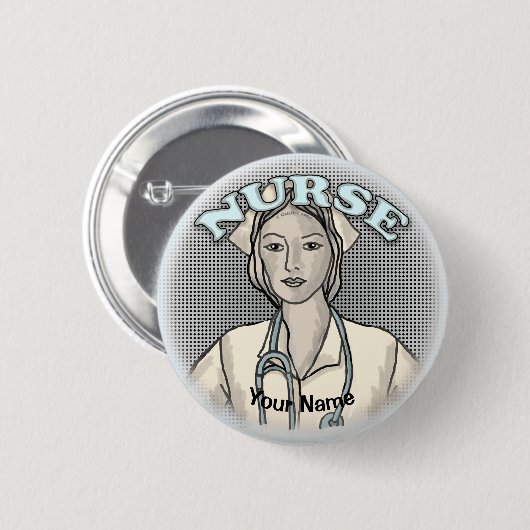 Retro-Krankenschwester Button (Vorne & Hinten)