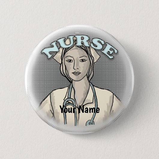 Retro-Krankenschwester Button (Vorderseite)