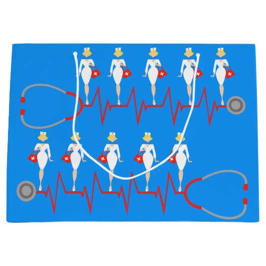 Retro Krankenschwester-Geschenk-Tasche Große Geschenktüte (Vorderseite)