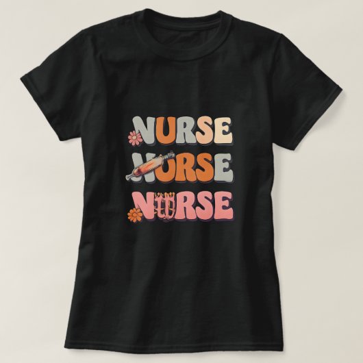 Retro-Krankenschwester-Grafikdesign T-Shirt (Design vorne)