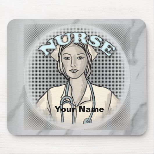 Retro-Krankenschwester Mousepad (Vorne)
