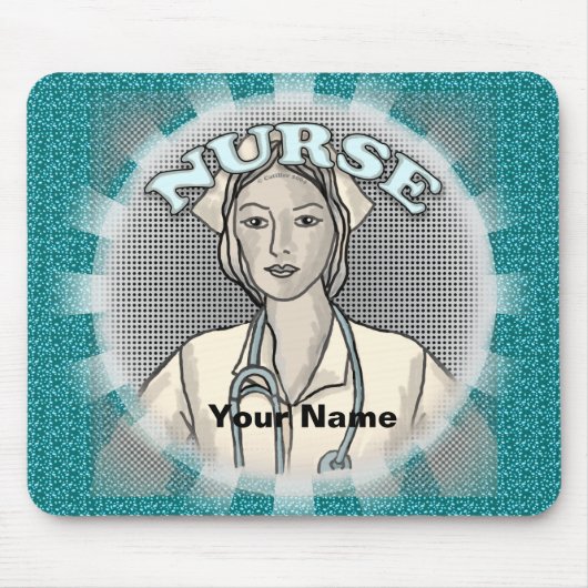 Retro-Krankenschwester Mousepad (Vorne)