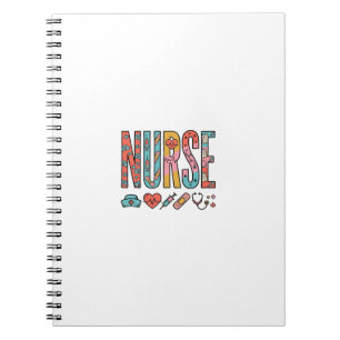 Retro-Krankenschwester-Typografie Medizinisches Ic Notizblock