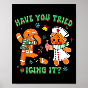 Retro-Krankenschwester Weihnachten Lebkuchen Hast Poster