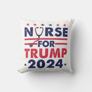 Retro-Krankenschwestern für Trump 2024 Amerika Ste Kissen
