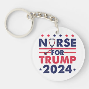 Retro-Krankenschwestern für Trump 2024 Amerika Ste Schlüsselanhänger