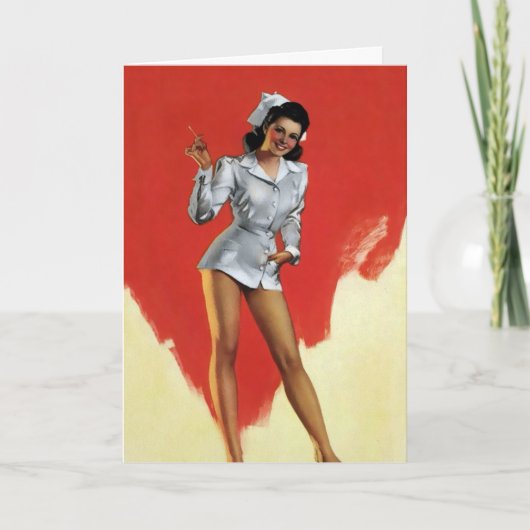 Retro-Krankenversicherungskarte Feiertagskarte (Vorderseite)