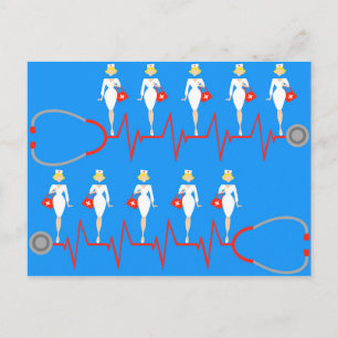 Retro-Krankenversicherungskarte Postkarte