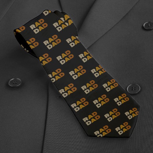 Retro Krasser Vater Muster Schwarz Krawatte