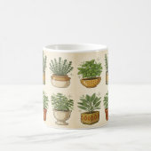 Retro-Kräutergarten-Tasse — Botanische Kaffeetasse (Mittel)