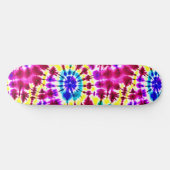 Retro-Krawatte-Färbung in Pinks, Blues, Gelb Skateboard (Horizontal)