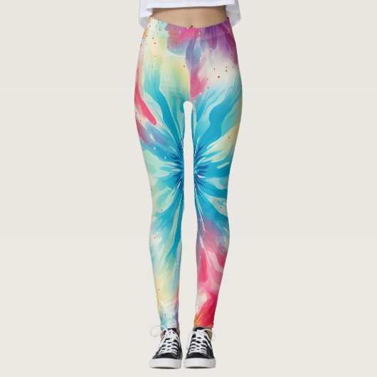 Retro-Krawatte Leggings (Vorderseite)