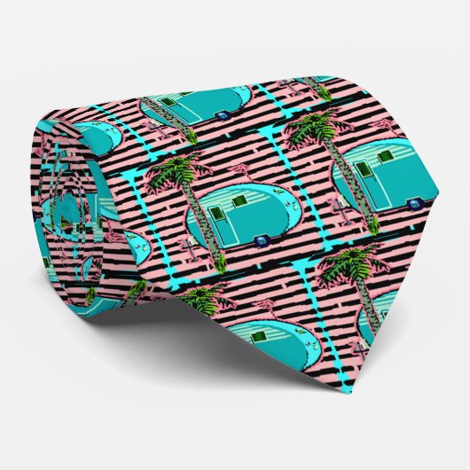 RETRO KRAWATTEN-VINTAGER CAMPER EINGEMACHTER KRAWATTE (Gerollt)